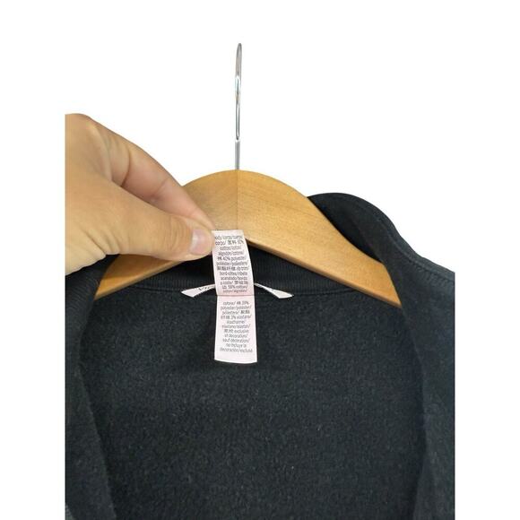 Victoria’s Secret Black Corset Style Pullover Sweatshirt Cropped Women’s Medium - Picture 4 of 7